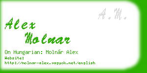alex molnar business card